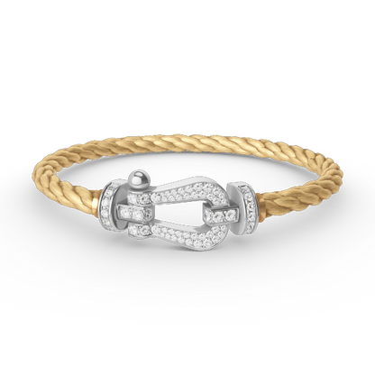 [Dawnora Jewelry]FORCE LARGE HORSESHOE FULL DIAMOND BRACELET SILVER