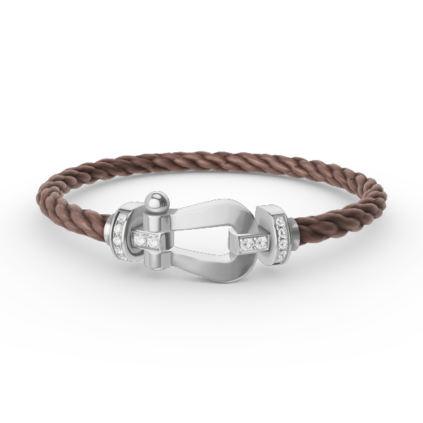 [Dawnora Jewelry]FORCE LARGE HORSESHOE HALF DIAMOND BRACELET SILVER