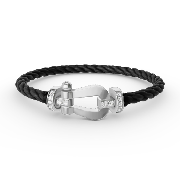 [Dawnora Jewelry]FORCE LARGE HORSESHOE HALF DIAMOND BRACELET SILVER