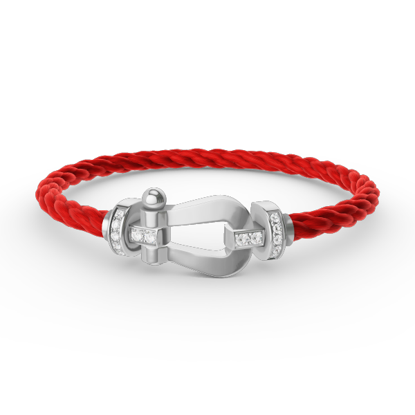 [Dawnora Jewelry]FORCE LARGE HORSESHOE HALF DIAMOND BRACELET SILVER