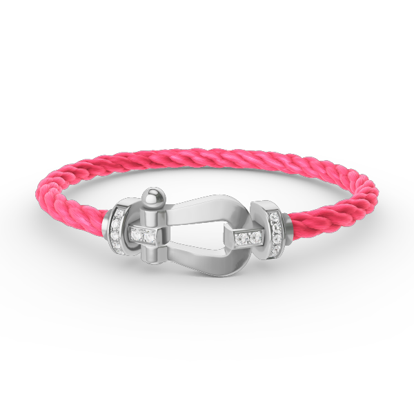 [Dawnora Jewelry]FORCE LARGE HORSESHOE HALF DIAMOND BRACELET SILVER