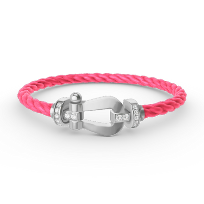 [Dawnora Jewelry]FORCE LARGE HORSESHOE HALF DIAMOND BRACELET SILVER