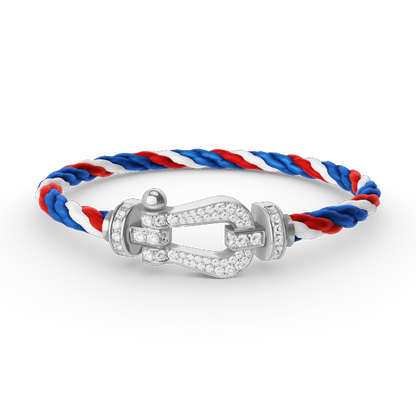[Dawnora Jewelry]FORCE LARGE HORSESHOE FULL DIAMOND BRACELET SILVER