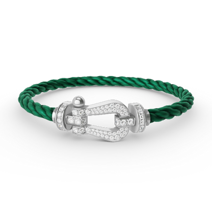[Dawnora Jewelry]FORCE LARGE HORSESHOE FULL DIAMOND BRACELET SILVER