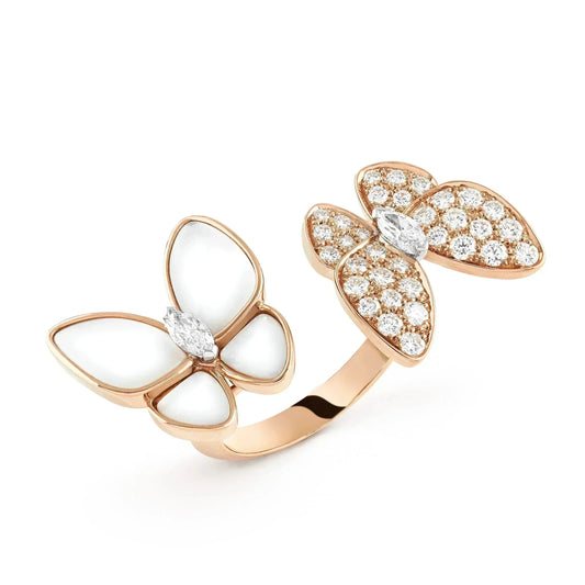 [Dawnora Jewelry]TWIN BUTTERFLY DIAMOND MOP RING